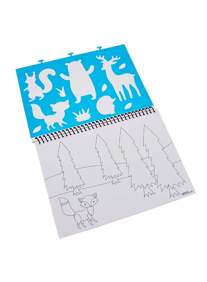 Crayola Stencil Colouring Book | Includes Patterned pages, Colouring pages, Stencil sheet & Stickers, and sticker scenes | Ages 6+ - Image 3