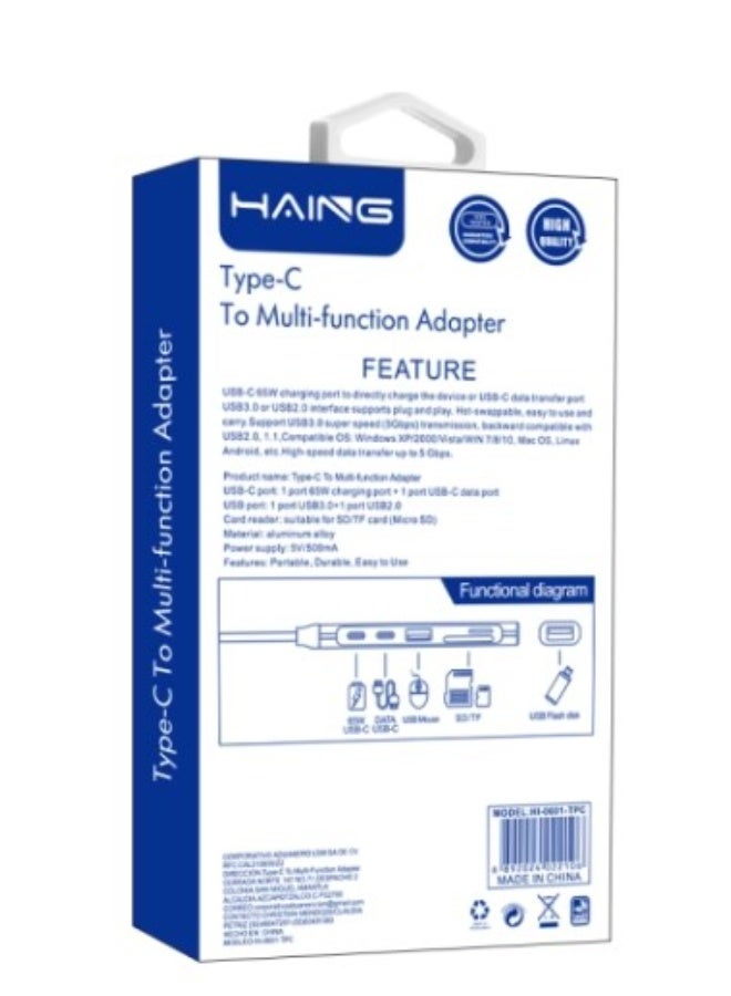 Haing 6 IN 1 USB To Multi-Function Adapter - Image 2