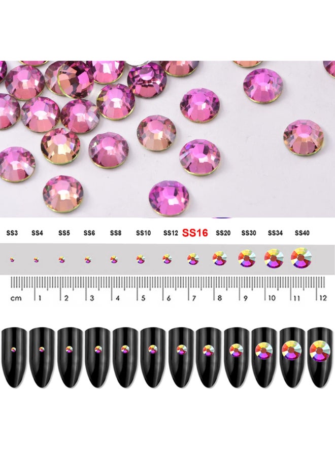 Dowarm 1440 Pieces SS16 Flatback Rhinestones 4MM Glass Crystal Nails for Craft Dance Costumes Flat Back Nail Crystals Non Hotfix Rhinestones Rose Pink Vitrail - Image 3
