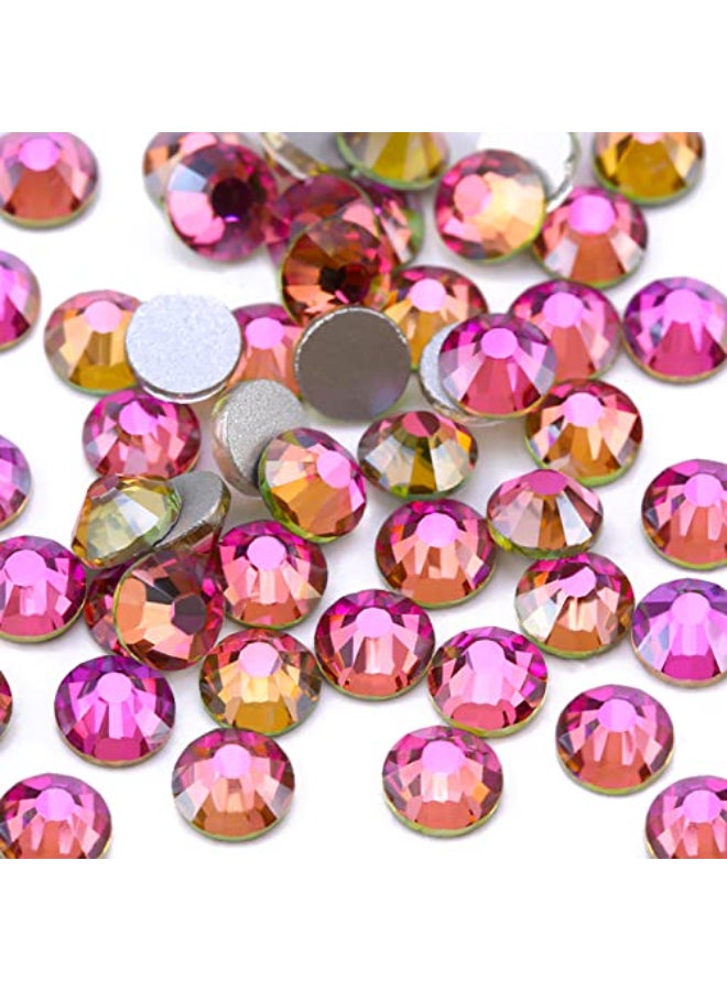 Dowarm 1440 Pieces SS16 Flatback Rhinestones 4MM Glass Crystal Nails for Craft Dance Costumes Flat Back Nail Crystals Non Hotfix Rhinestones Rose Pink Vitrail - Image 1