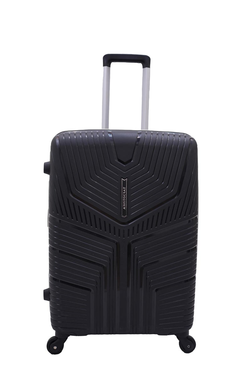 VIP Aristocrat Hardside Trolley Luggage Set, 55+68+79 cm, Polypropylene, 4 Spinner Wheels, Combination Lock, Water-Resistant, 3PC Set Trolly (SAGE Green) (Black, Large) - Image 1