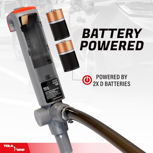TERA PUMP Portable Battery Powered Multipurpose Gas Transfer Pump (2.8 GAL/MIN) Liquid Transfer Pump with Quick Stop Nozzle for Gas, Diesel, DEF (2nd Gen) - Image 2