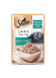 Sheba Rich Premium Wet Cat Food, Fish With Dry Bonito Flake, 12 Pouches (12 X 35G) - Adult  - Image 2