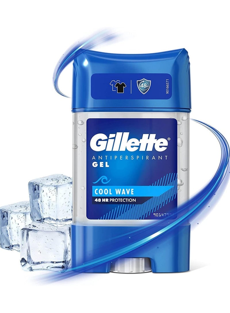 Gillette Antiperspirant Deodorant Gel For Men, 70ml x 6 COOL WAVE - Image 3