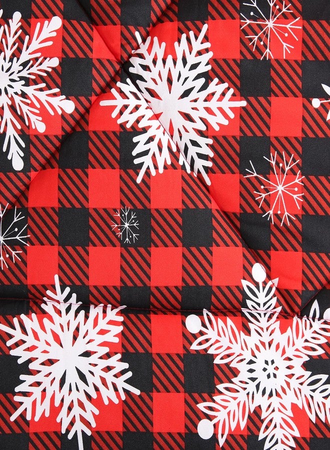 JSD Red Buffalo Plaid Snowflakes Christmas Comforter Set Queen Size, 3 Piece Holiday Winter Printed Microfiber Comforter with Pillow Shams - Image 4