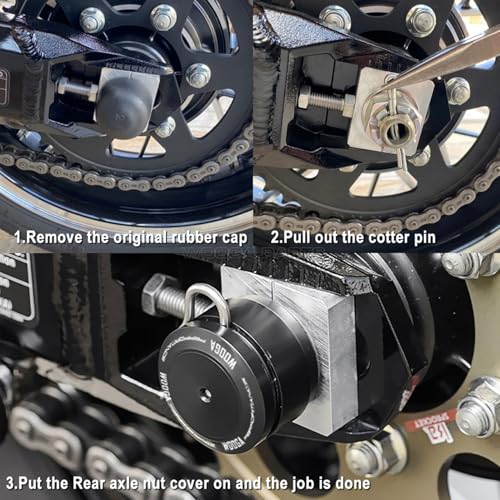 WOOGA Rear Axle Nut Sliders Cover fit for Ka&wa&sa&ki Z900RS SE CAFE Z 900 RS 2018 2019 2020 2021 2022 2023 2024 Axle Cap Swingarm Nut Protector Z 900 RS (Black) - Image 5