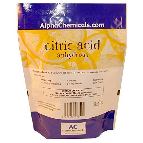 Alpha Chemicals حمض الستريك من ألفا كيميكلز - 1 رطل - عضوي، معتمد من مشروع غير معدّل وراثيًا - Image 2