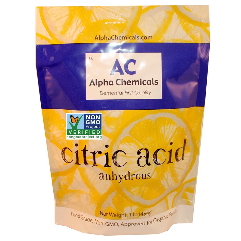 Alpha Chemicals حمض الستريك من ألفا كيميكلز - 1 رطل - عضوي، معتمد من مشروع غير معدّل وراثيًا - Image 1