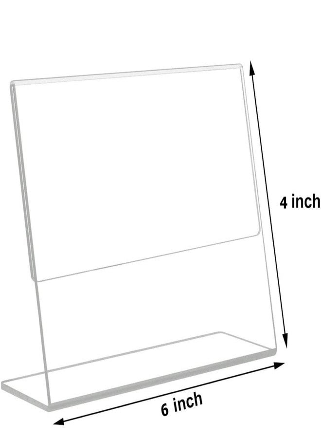 CPI Acrylic Photo Frame, Menu Display Stand, Label Price Name Card Tag Holder Stand, L Shape Landscape Style Menu Ad Frame Display Stand, Perfect for Restaurants, Classroom (A6 Landscape, 4Pcs) - Image 2