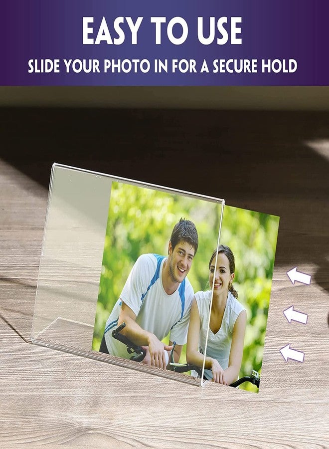 CPI Acrylic Photo Frame, Menu Display Stand, Label Price Name Card Tag Holder Stand, L Shape Landscape Style Menu Ad Frame Display Stand, Perfect for Restaurants, Classroom (A6 Landscape, 4Pcs) - Image 3