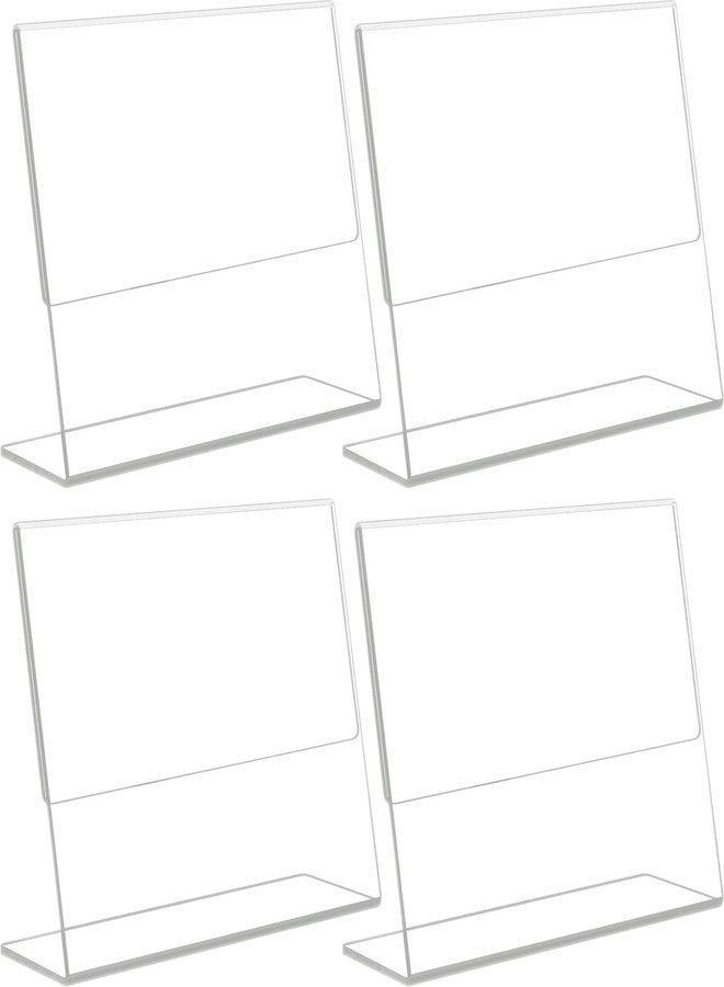 CPI Acrylic Photo Frame, Menu Display Stand, Label Price Name Card Tag Holder Stand, L Shape Landscape Style Menu Ad Frame Display Stand, Perfect for Restaurants, Classroom (A6 Landscape, 4Pcs) - Image 1