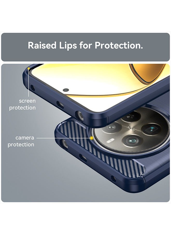 GKK - Realme 12+ 5G Case Cover with Carbon Fiber Shockproof Rugged Shell Anti-Scratch Easy Install Anti-Scratch Soft TPU Comfortable Touch Back Cover Protective Accessory For Realme 12+ 5G（Blue） - Image 1