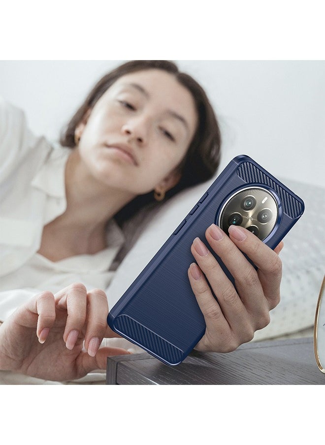 GKK - Realme 12+ 5G Case Cover with Carbon Fiber Shockproof Rugged Shell Anti-Scratch Easy Install Anti-Scratch Soft TPU Comfortable Touch Back Cover Protective Accessory For Realme 12+ 5G（Blue） - Image 1