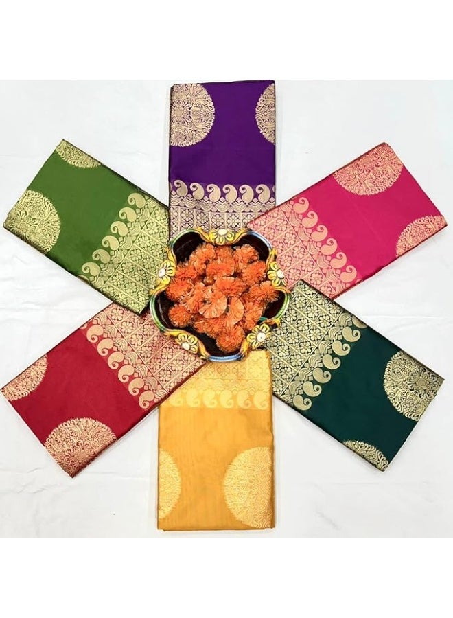 Accessorize Kingdom Kanjivaram Women's Banarasi Sari with Blouse In Pure Soft Silk - Image 4