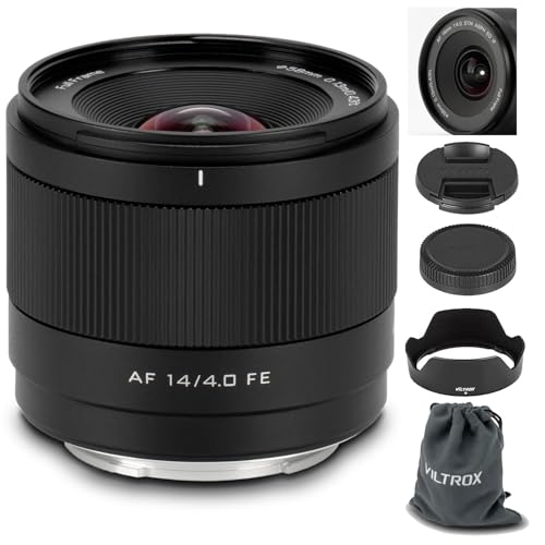 VILTROX عدسة فيلتروكس 14 مم F4.0 بتثبيت FE لكاميرات سوني، عدسة بزاوية واسعة للغاية مع تركيز تلقائي لكاميرات سوني E-Mount A7SIII A7II A7RIII A7IV A7RIV A9 A1 FX3 A7RV ZVE1 A7CR A7CII A9III - Image 1