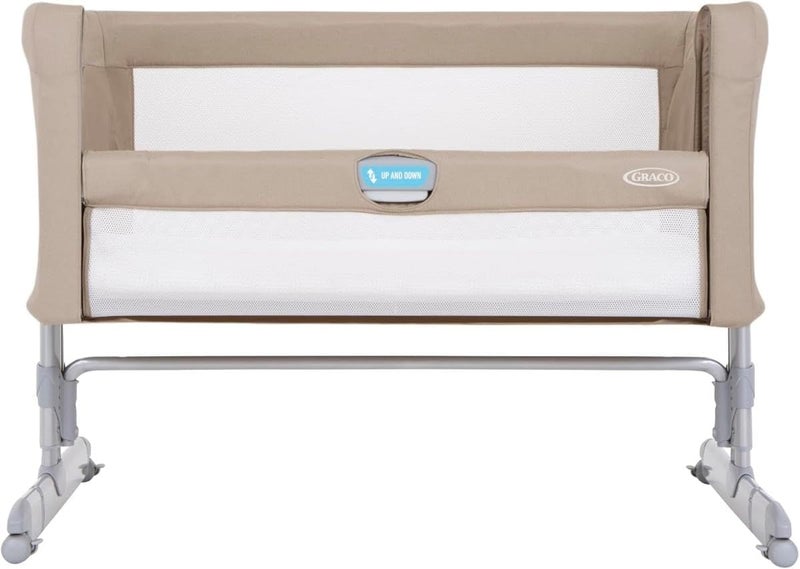 Graco Sweet2Sleep Bedside Bassinet/Crib keeping baby close to you with easy-access side rail, 11 height adjustments, 4 tilt positions and with carrybag, Oatmeal fashion - Image 2