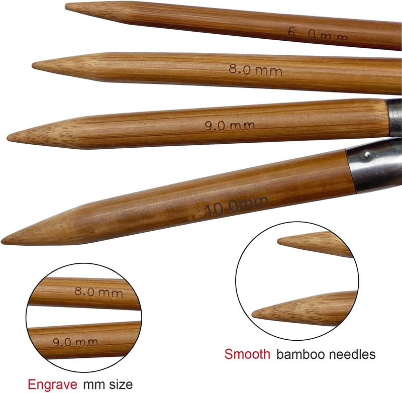 Mdoker Bamboo Circular Knitting Needle Size 6 16 Inch Circular Knitting Needles for Handmade Knitting DIY and Any Weaven Yarn Projects(US Size 6,4mm) - Image 4