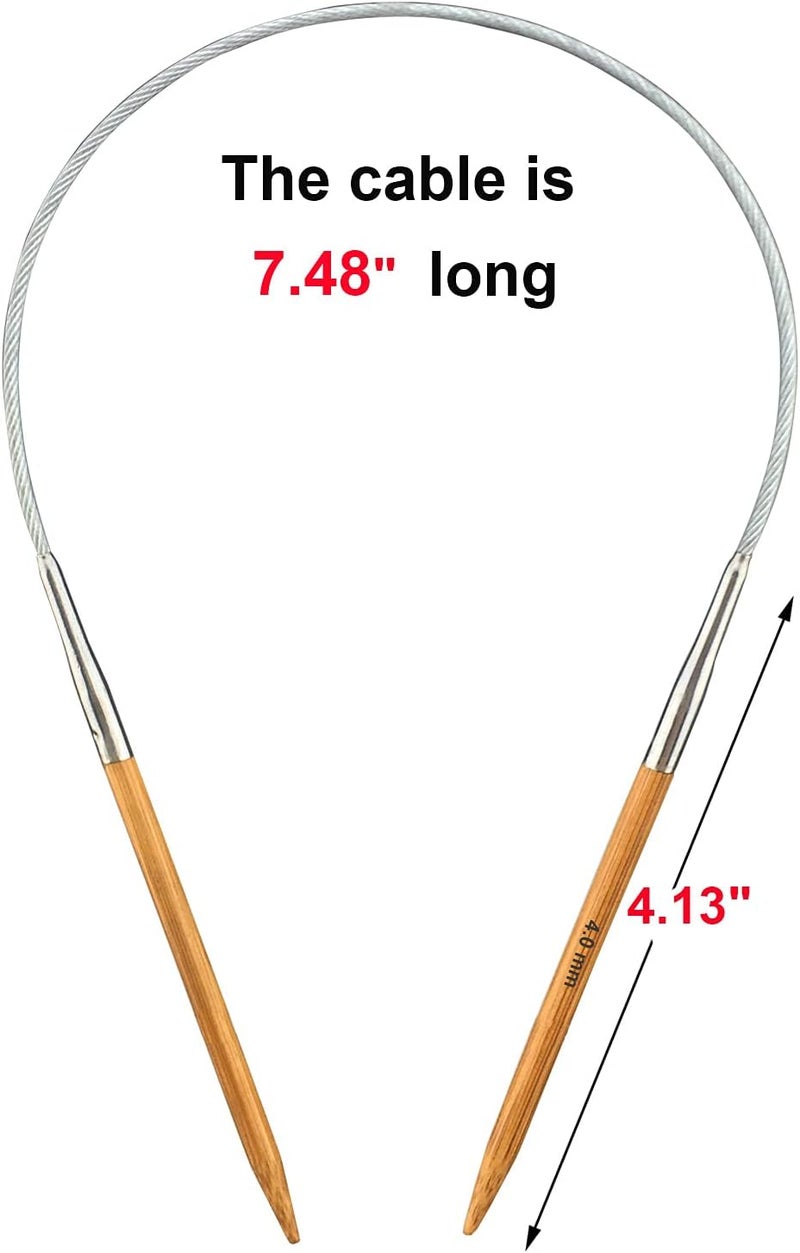 Mdoker Bamboo Circular Knitting Needle Size 6 16 Inch Circular Knitting Needles for Handmade Knitting DIY and Any Weaven Yarn Projects(US Size 6,4mm) - Image 2