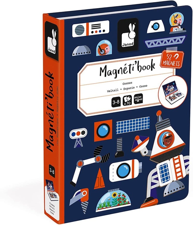 Janod  MagnetiBook Universe  70  Part Educational Magnetic Game Teaches Fine Motor Skills and Imagination  Suitable for Ages 3 and Up J02589 White - Image 3