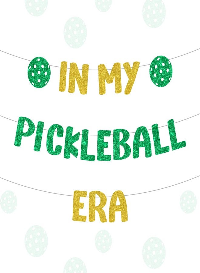 Merrystorm In My Pickleball Era Golden Green Glitter Sport Banner for Wedding, Birthday, Pickleball Themed Parties - Image 2