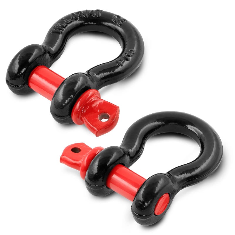 Jamiikury Shackles 34 D Ring Shackle 285 Ton 62831 lbs Maximum Break Strength with 78 Pin for Tow Strap Winch Off Road Vehicle Recovery 2 Pack