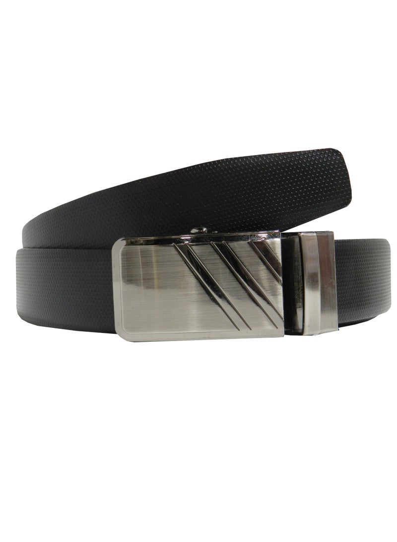 LAVERI LEATHER حزام رسمي من الجلد الطبيعي 35 مم باللونين الأسود والبني للرجال مع مشبك قفل تلقائي - Image 2