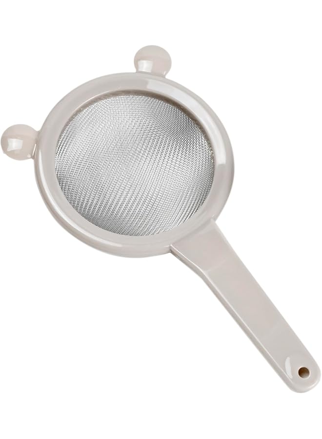 كويزين أرت مصفاة من البولي بروبيلين، 10 سم، مصنوعة من شبكة من الفولاذ المقاوم للصدأ مع مقبض من البولي بروبيلين لتصفية المطبخ بكفاءة، لون رمادي زوربا