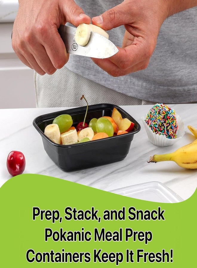 Pokanic Meal Prep Containers [10 Set] 16 oz with Lids, 1 compartment, Stackable, Reusable, Leakproof, Food Safe, Microwave, Freezer & Dishwasher Safe for Food Prep Storage Bento Box (10 Set, 16 oz) - Image 4