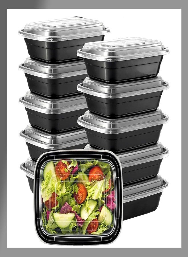 Pokanic Meal Prep Containers [10 Set] 16 oz with Lids, 1 compartment, Stackable, Reusable, Leakproof, Food Safe, Microwave, Freezer & Dishwasher Safe for Food Prep Storage Bento Box (10 Set, 16 oz) - Image 1