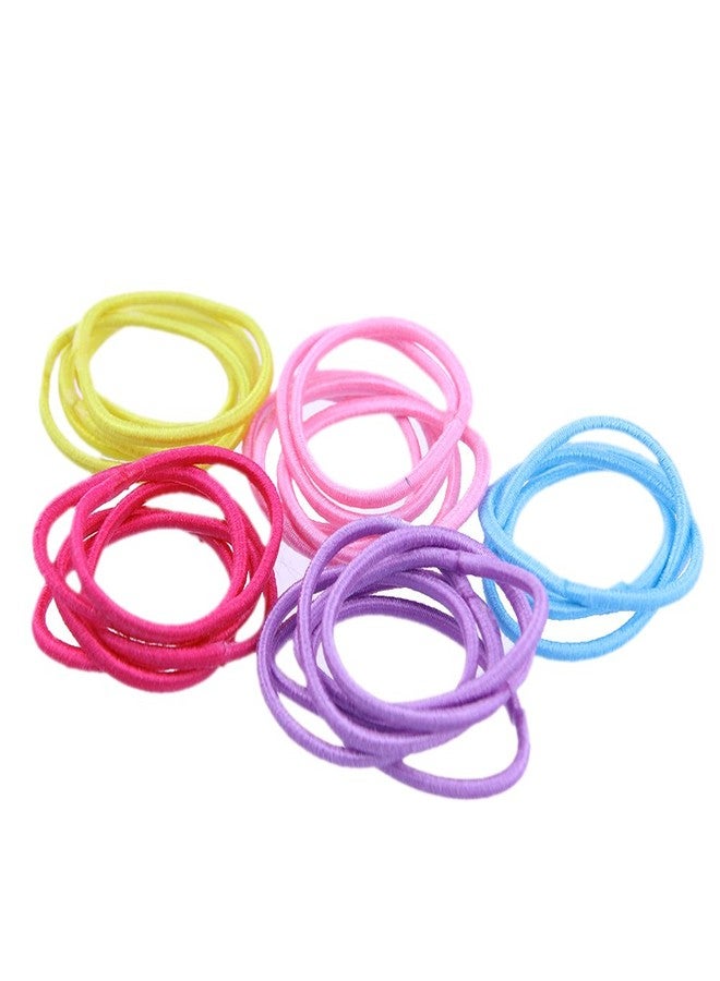 Coobbar 100pcs Women Elastic Hair Ties Band Ropes Ring Ponytail Holder (Red) - Image 4