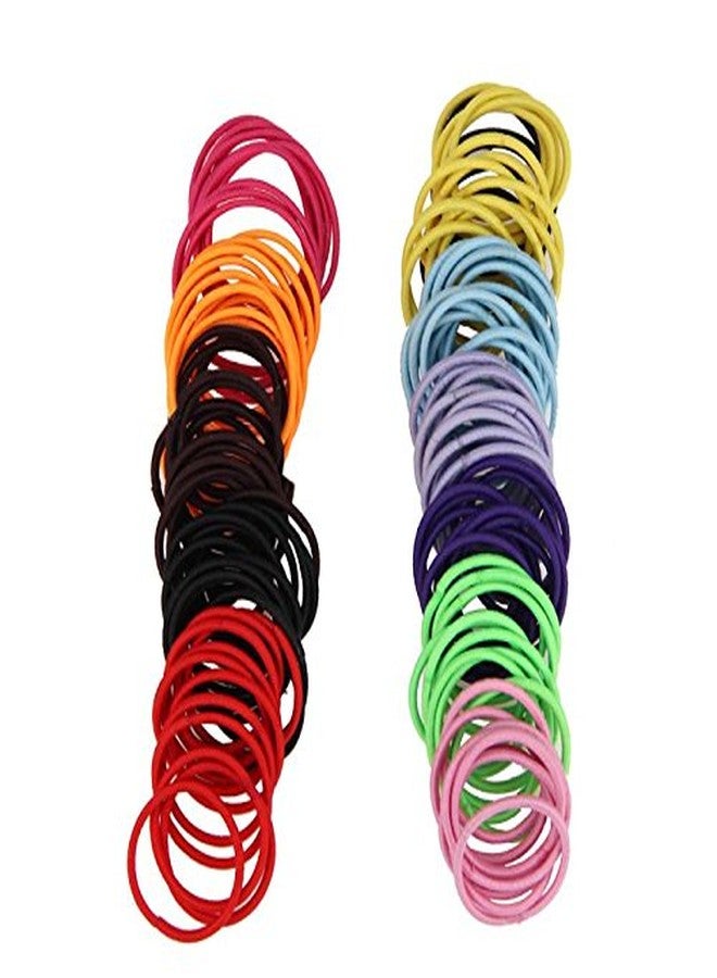 Coobbar 100pcs Women Elastic Hair Ties Band Ropes Ring Ponytail Holder (Red) - Image 3