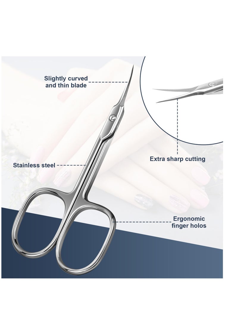 Excefore Cuticle Scissors Extra Fine, Curved Blade Nail Scissors, Multipurpose Stainless Steel Cuticle Manicure, Suitable for Eyebrow, Eyelash, Trim Nail and Dry Skin - Image 3