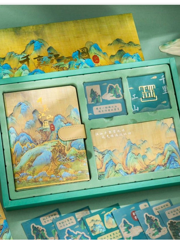 Chinese Style Qianli Jiangshan Handbook Collection Box Perfect Student Notebook Beautiful Birthday Present - Image 2