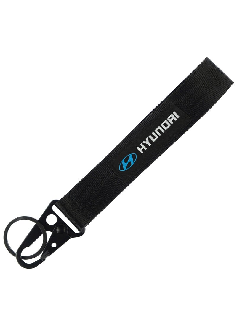 HYUNDAI Premium Type Fabric Strap Keychain Car Key Chain, Home Keychain HYUNDAI  - Image 1