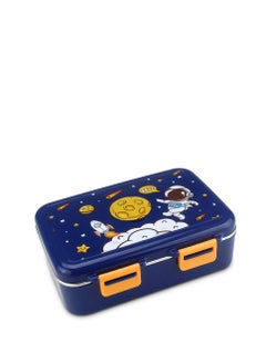 CityRiya-Long Stainless Steel Lunch Box Sealed Bento Box Insulated Lunch Container with Plastic Spoon for Kids Adults School and Office Heated by Hot Water, 627 (Blue)  - Image 2