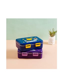 CityRiya-Long Stainless Steel Lunch Box Sealed Bento Box Insulated Lunch Container with Plastic Spoon for Kids Adults School and Office Heated by Hot Water, 627 (Blue)  - Image 3