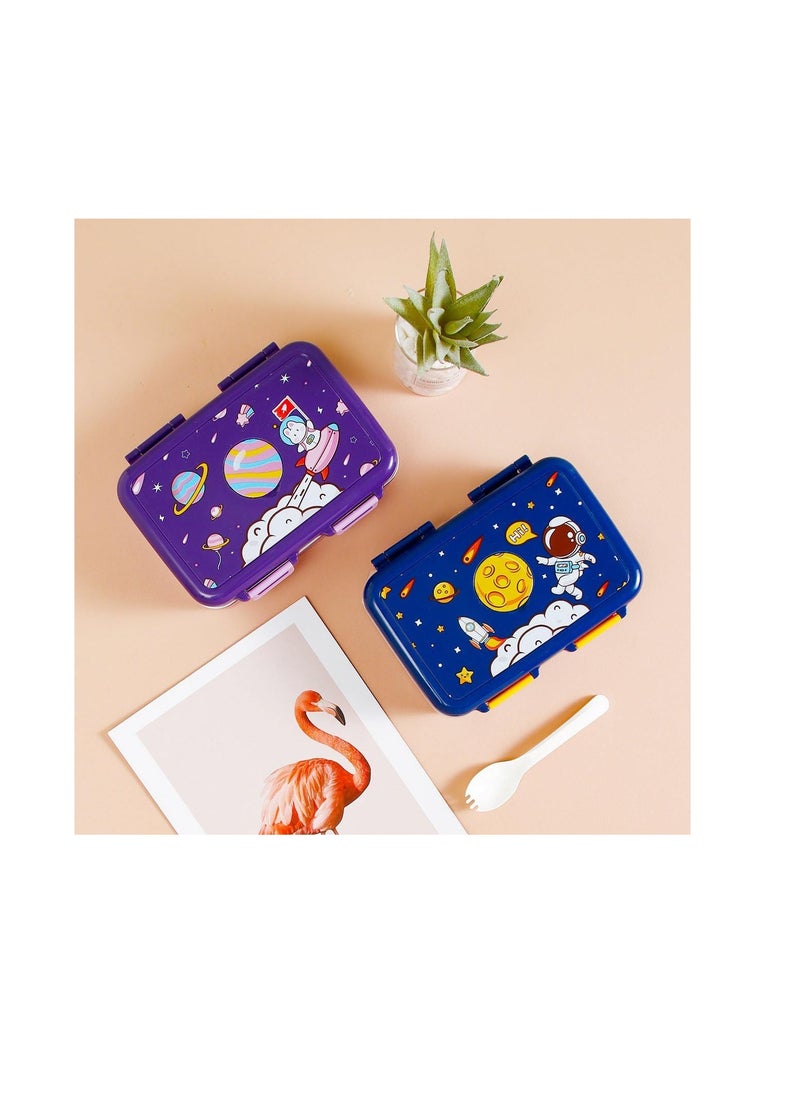 CityRiya-Long Stainless Steel Lunch Box Sealed Bento Box Insulated Lunch Container with Plastic Spoon for Kids Adults School and Office Heated by Hot Water, 627 (Blue)  - Image 1