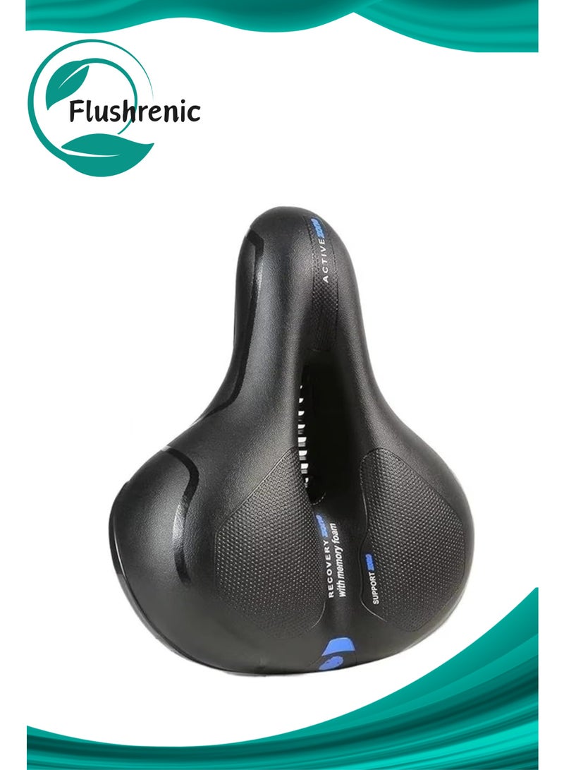 Flushrenic Bike Seat Cushion for Men Women,with Handle & Dual Shock Absorbing Ball Memory Foam,3 Zone Concept Bike Saddle, Soft Wide Waterproof Mountain Bicycle Accessories - Image 1