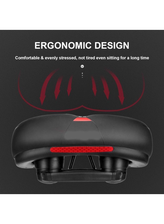 Flushrenic Bike Seat Cushion for Men Women,with Handle & Dual Shock Absorbing Ball Memory Foam,3 Zone Concept Bike Saddle, Soft Wide Waterproof Mountain Bicycle Accessories - Image 2