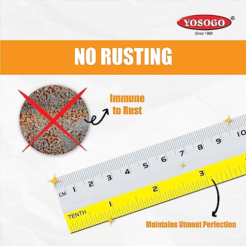 Yosogo 6 Inch / 15 cm Assorted Color Aluminum Ruler in Inch and CM Scale with Hanging Hole | Pack of 6 - Image 5