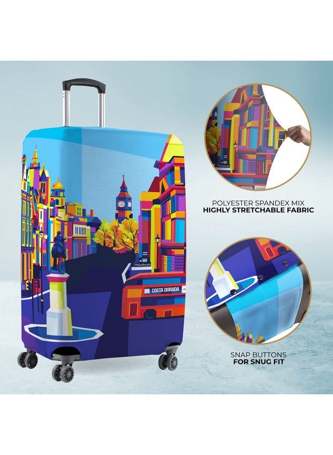 Nasher Miles Polyester Protective Luggage Cover Set of 2 (Small-Medium) - London Design,Multicolor - Image 5