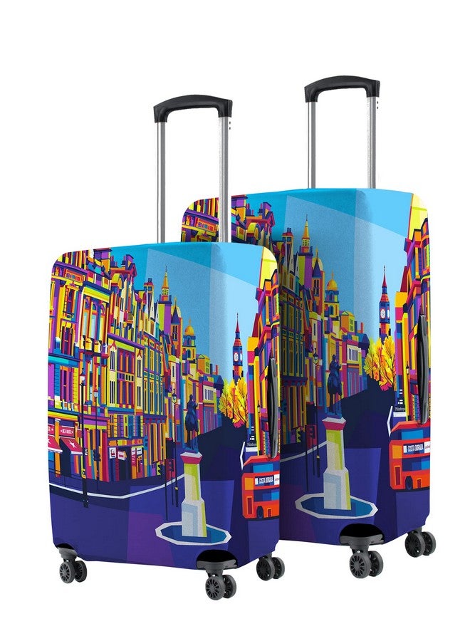 Nasher Miles Polyester Protective Luggage Cover Set of 2 (Small-Medium) - London Design,Multicolor - Image 1