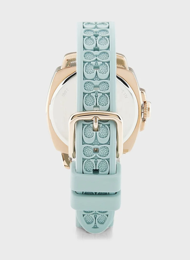 COACH Teal Silicone Analog Watch