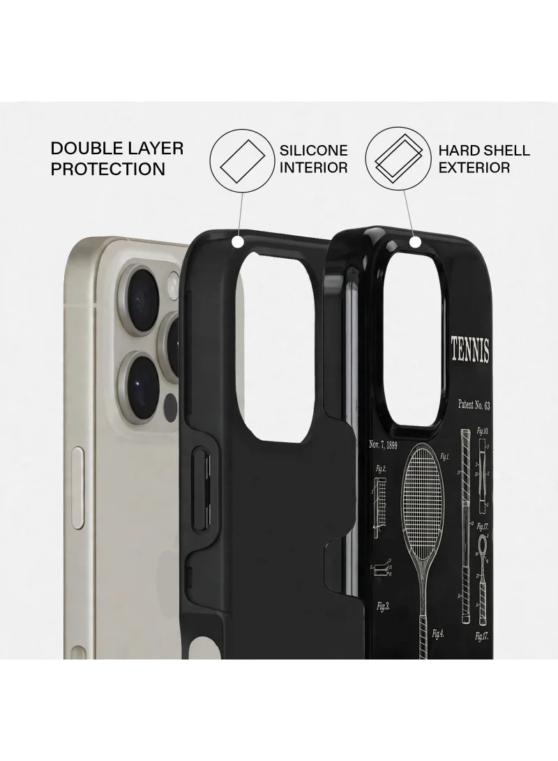 موبكوس جراب فاخر لهاتف iPhone 16 Pro Max بتصميم نادي التنس، متوافق مع غطاء صلب مزدوج الطبقات مع حماية من السيليكون - غطاء مقاوم للخدوش والصدمات