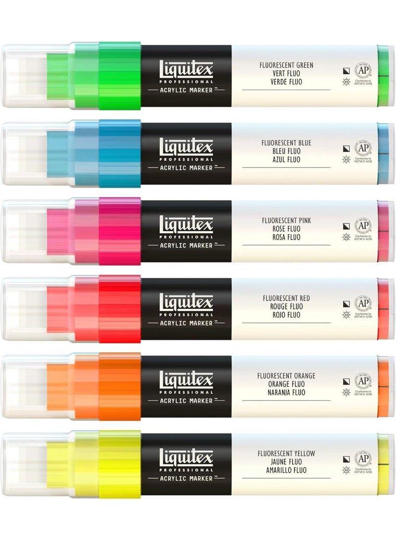 Liquitex 6-Piece Professional Paint Marker Set Flourescent Colours - Image 4