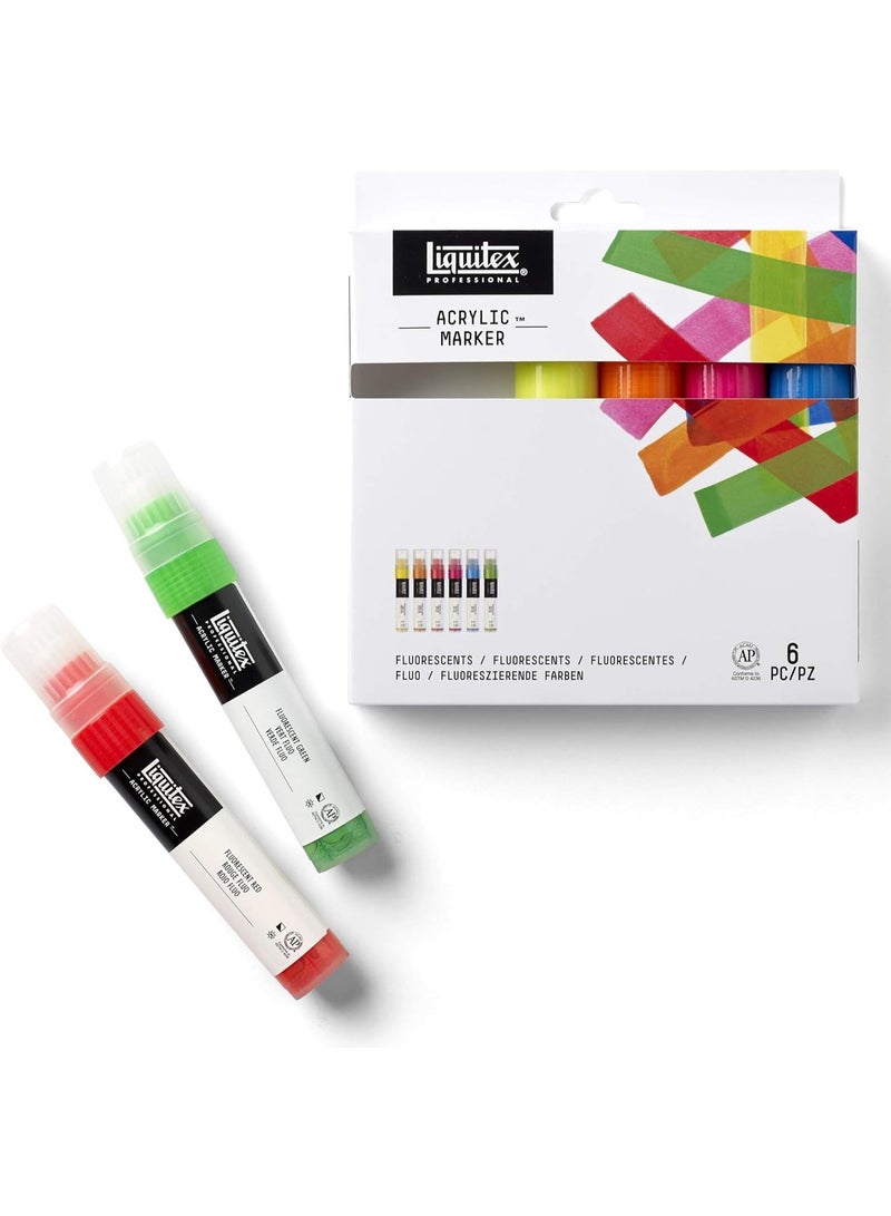 Liquitex 6-Piece Professional Paint Marker Set Flourescent Colours - Image 5