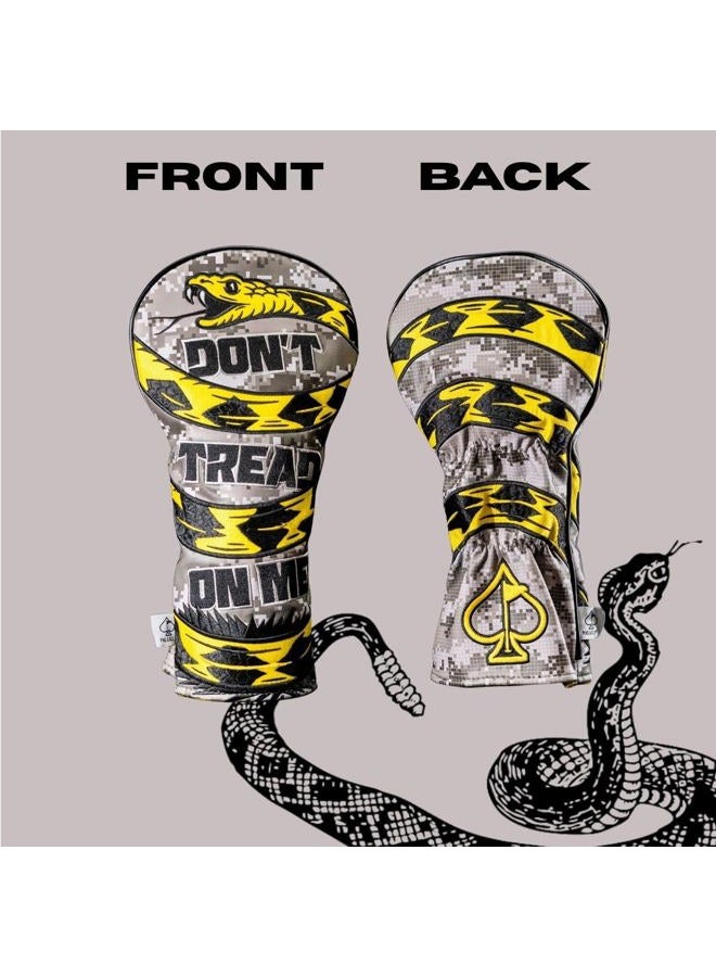 Pins & Aces Golf Co. Don't Tread On Me Premium Fairway Headcover - Quality Leather, Hand-Made Wood Head Cover - Style Customize Your Golf Bag - Tour Inspired, American, Patriotic Classic Design - Image 4