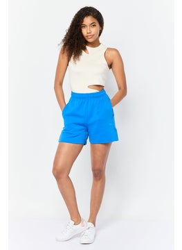 adidas Originals Women Sportswear Fit Outdoor Shorts, Blue  - Image 2