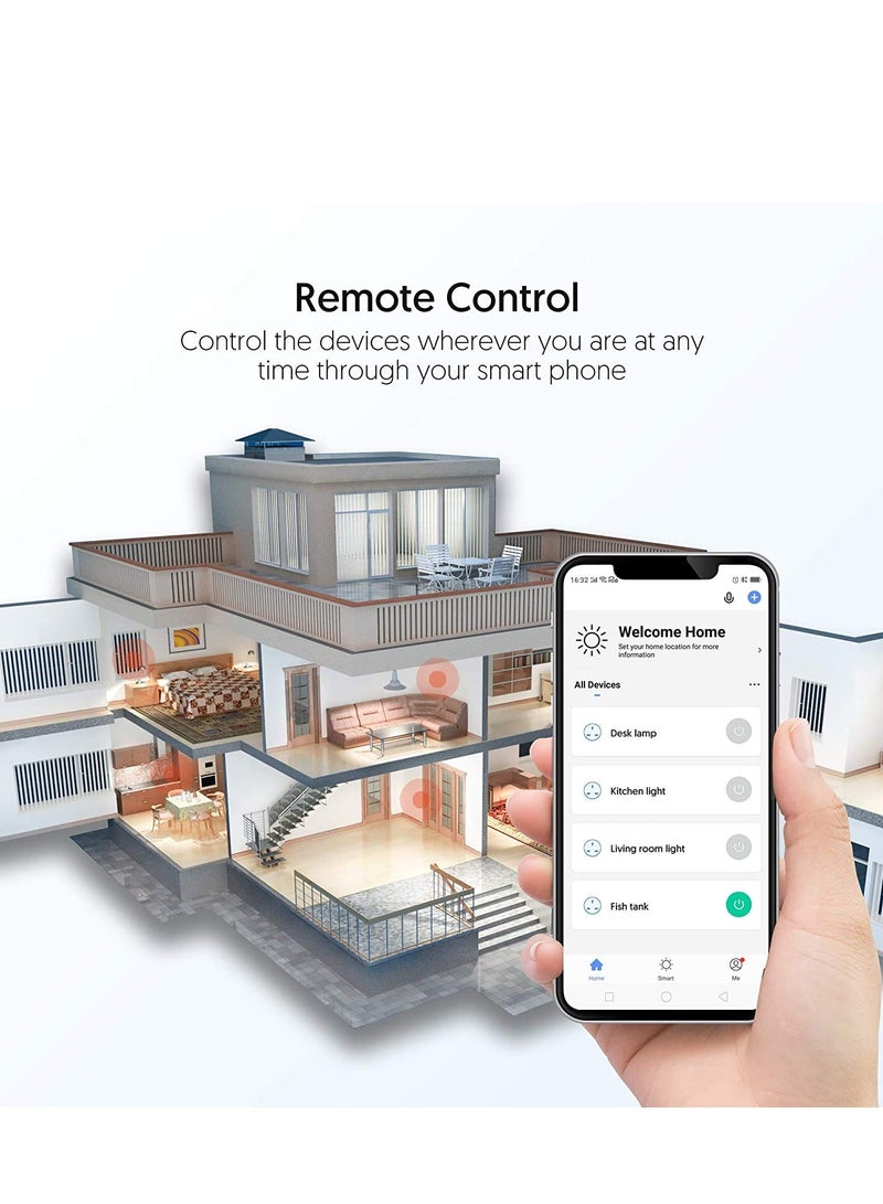 YUNSYE Smart Plug 13A WiFi Smart Socket Works with Alexa Echo Google Home, Timing Function Remote Control No Hub Required 4 Pack - Image 3