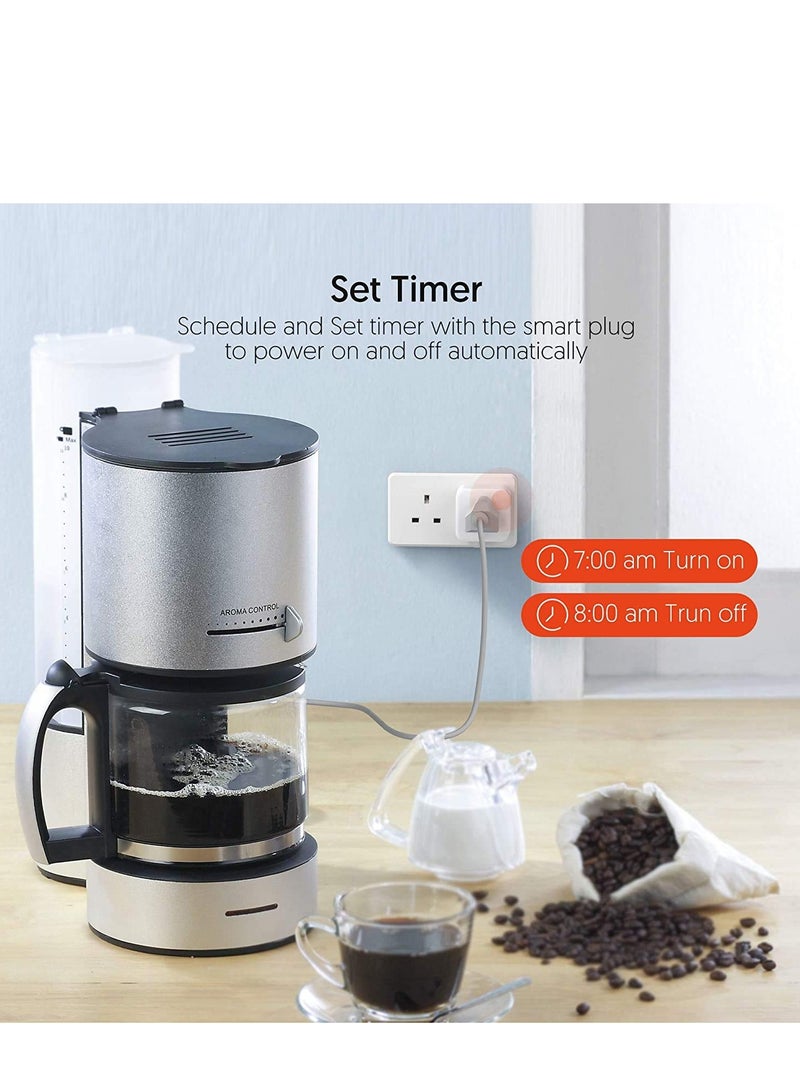 YUNSYE Smart Plug 13A WiFi Smart Socket Works with Alexa Echo Google Home, Timing Function Remote Control No Hub Required 4 Pack - Image 5